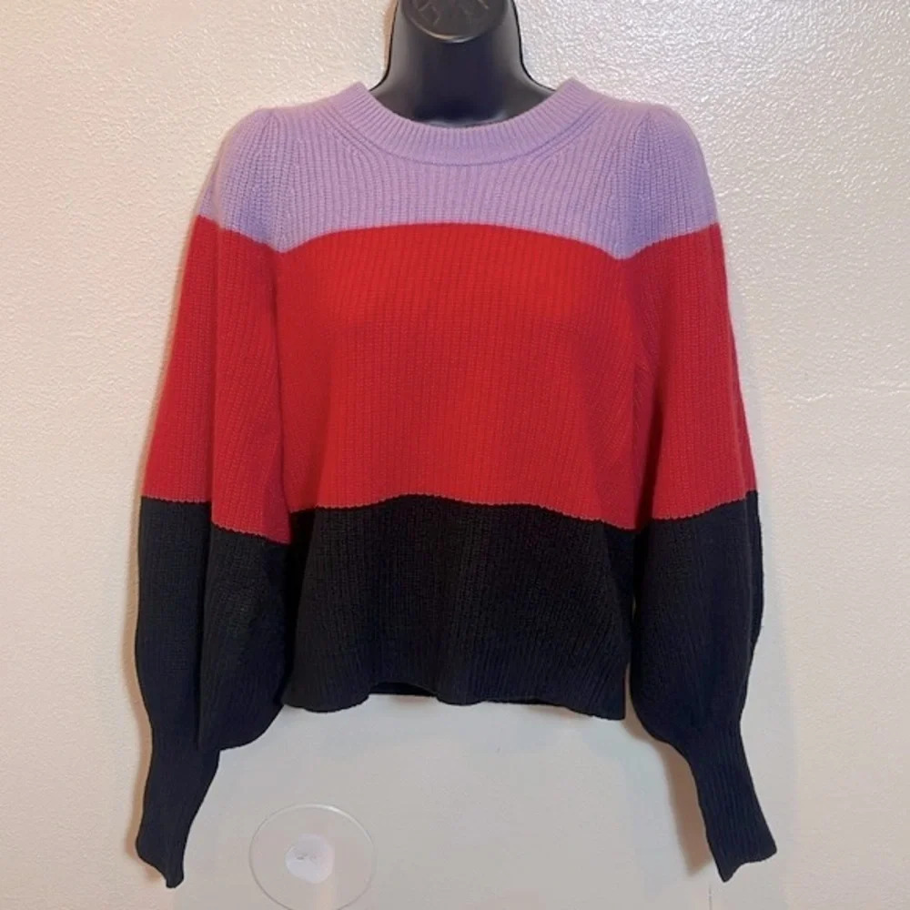 A.L.C. Sammy Color block Cashmere Lambswool Sweater size small